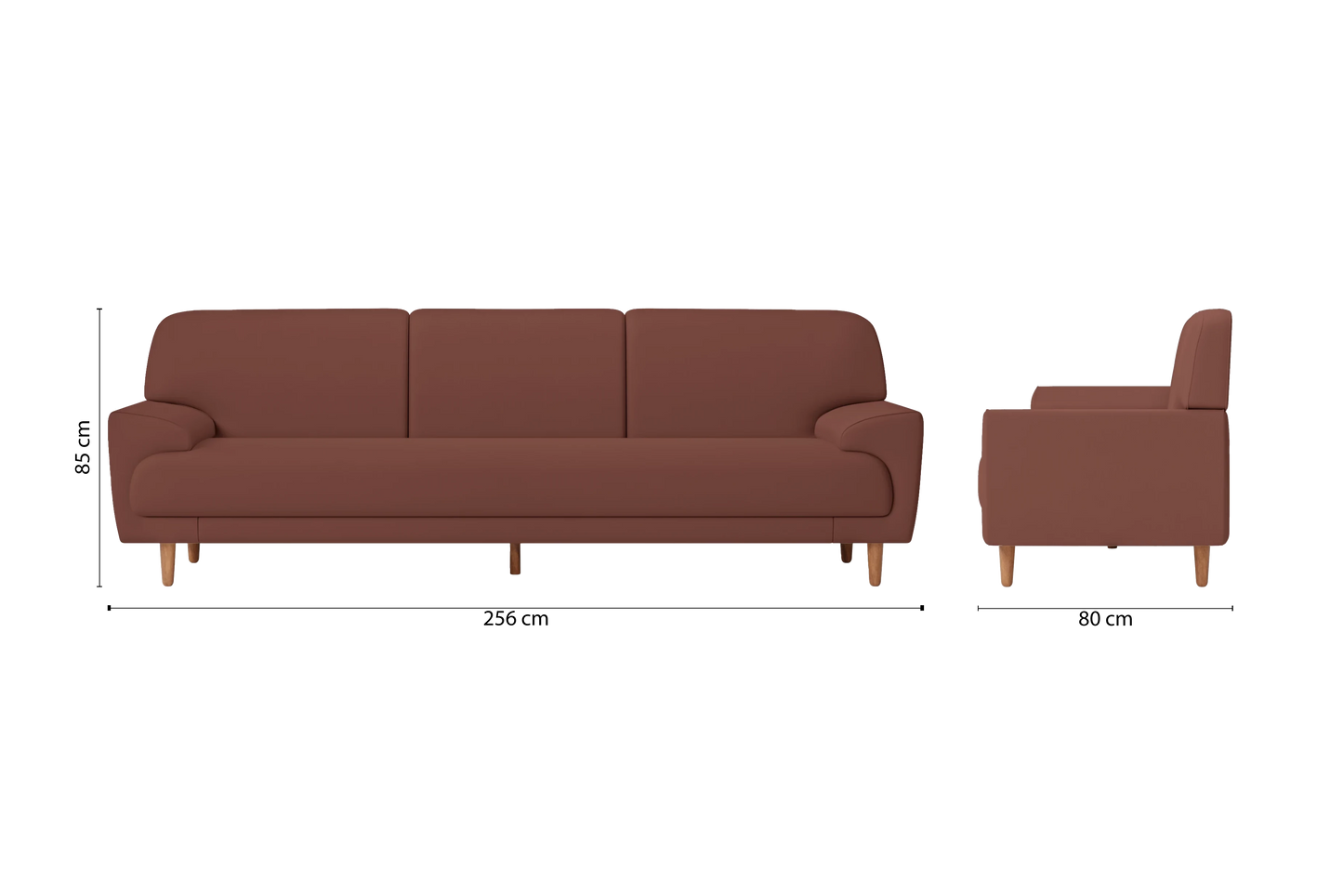 Ferrara 4 Seater Sofa Mauve Leather