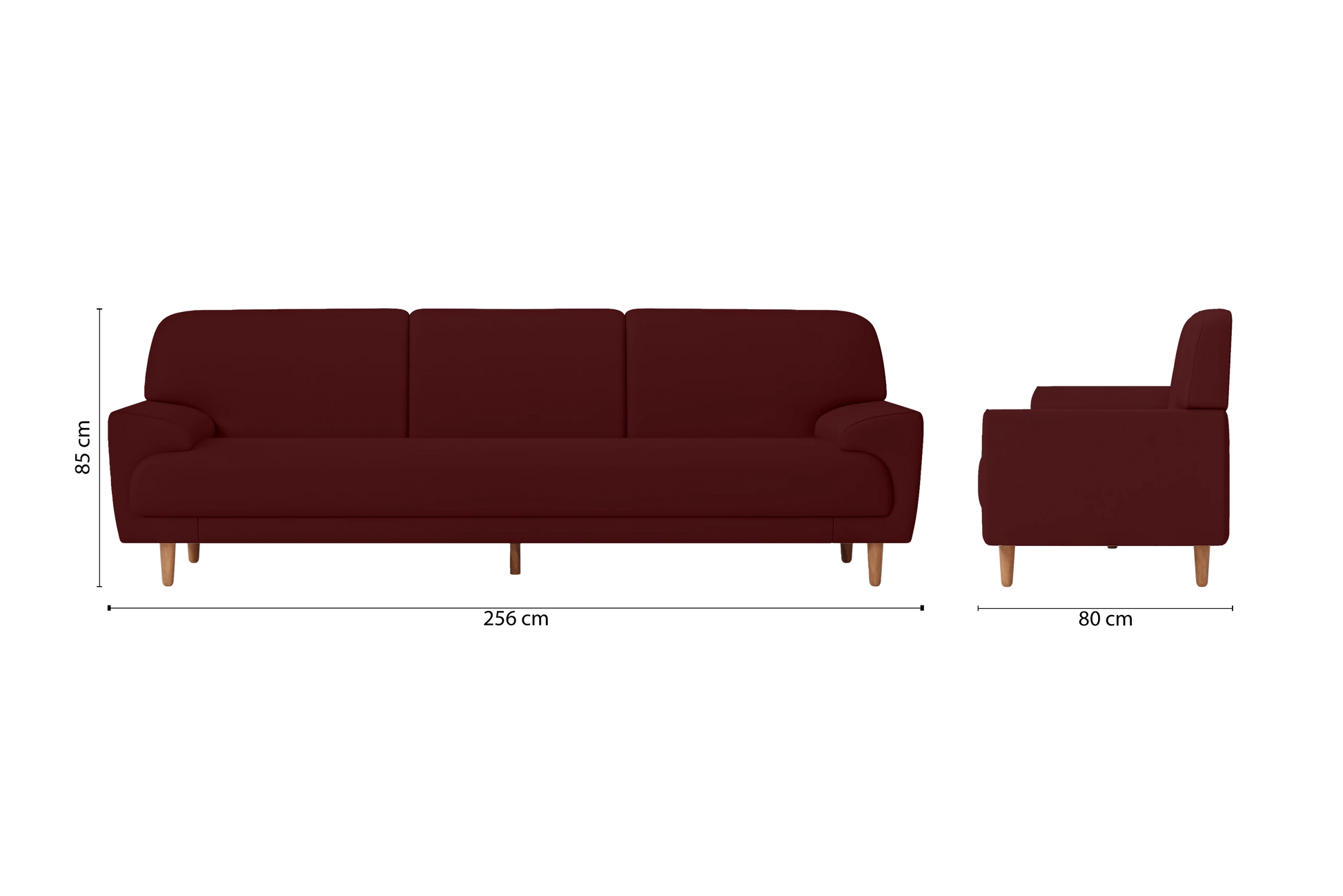 Ferrara 4 Seater Sofa Red Leather