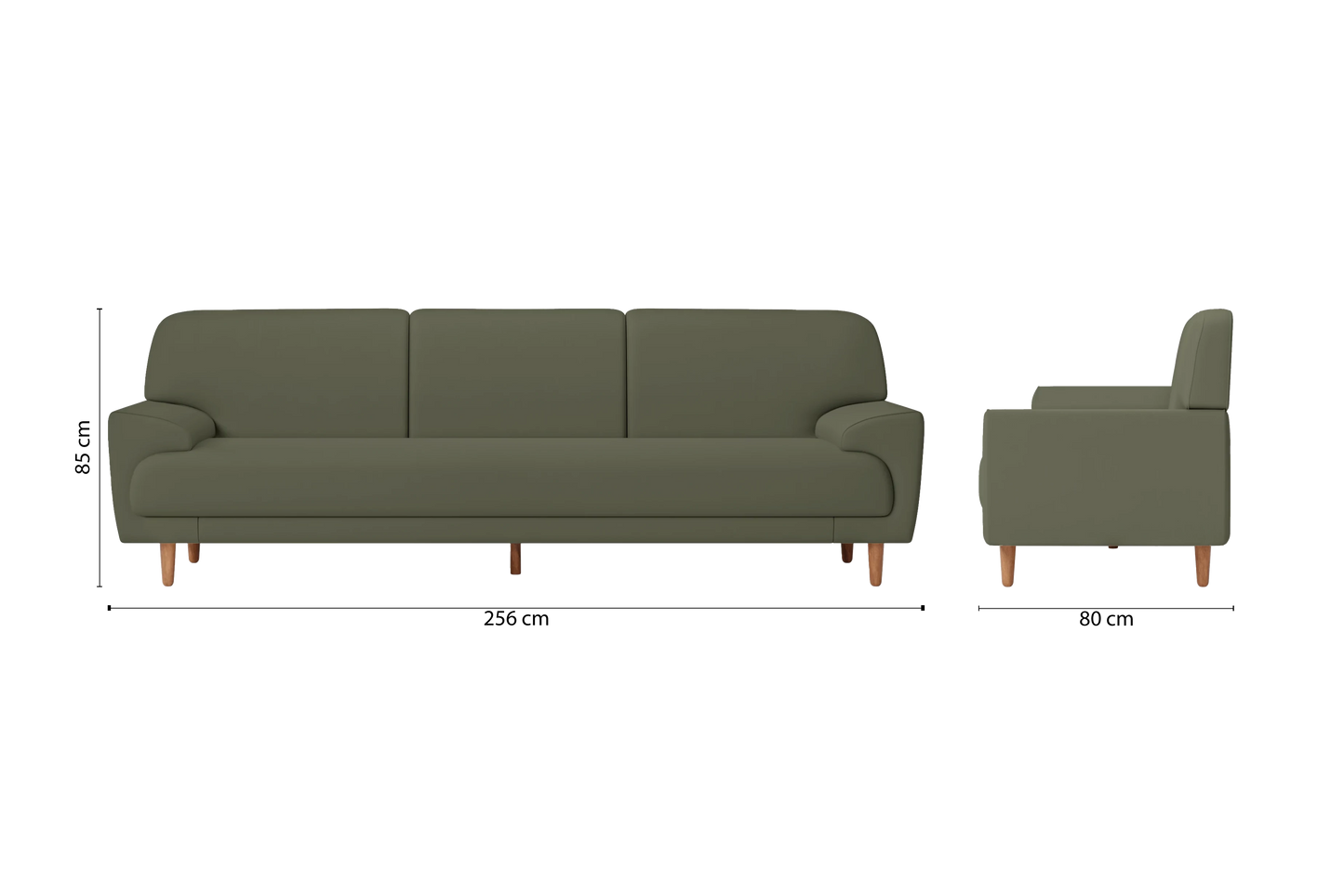 Ferrara 4 Seater Sofa Sage Leather