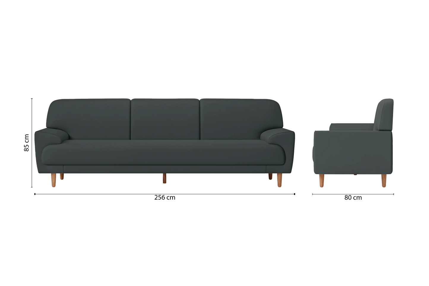 Ferrara 4 Seater Sofa Slate Leather