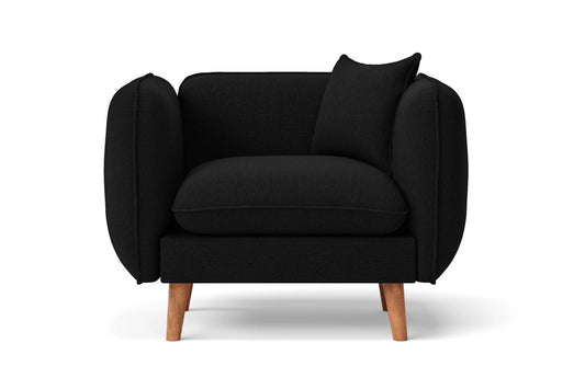 Florence Armchair Black Linen Fabric