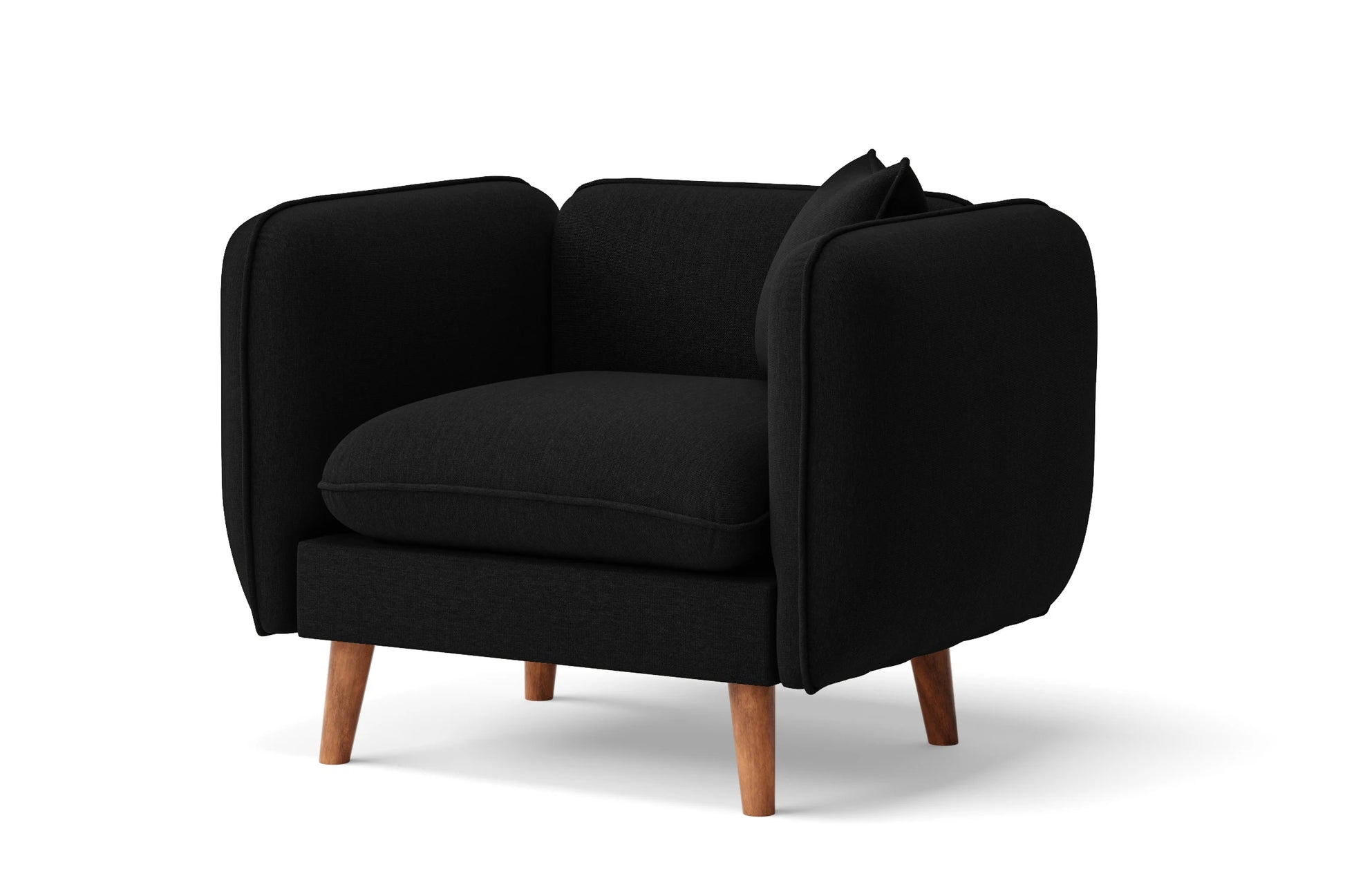 Florence Armchair Black Linen Fabric