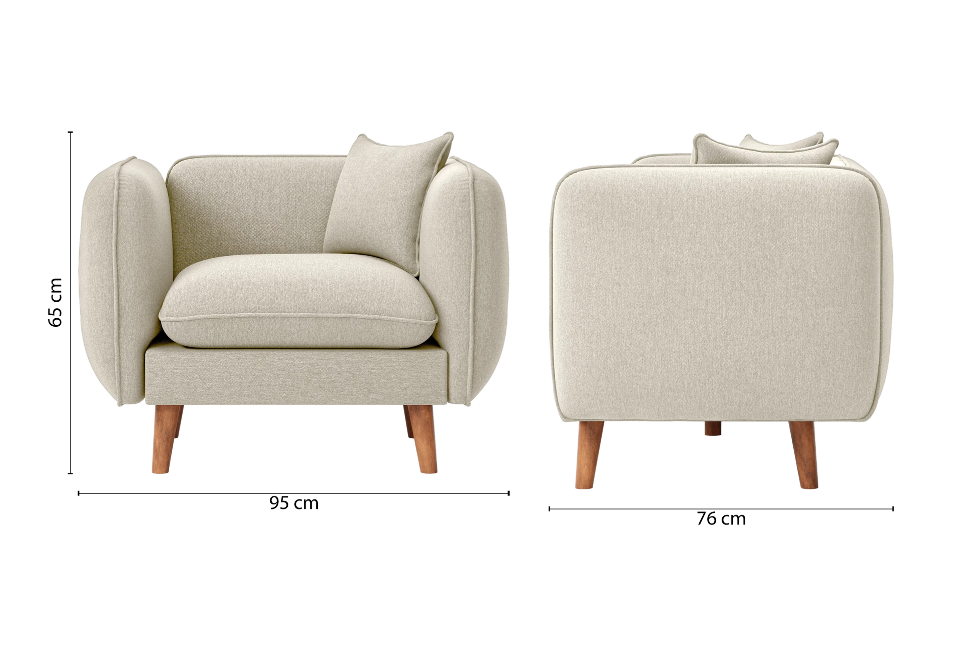 Florence Armchair Cream Linen Fabric