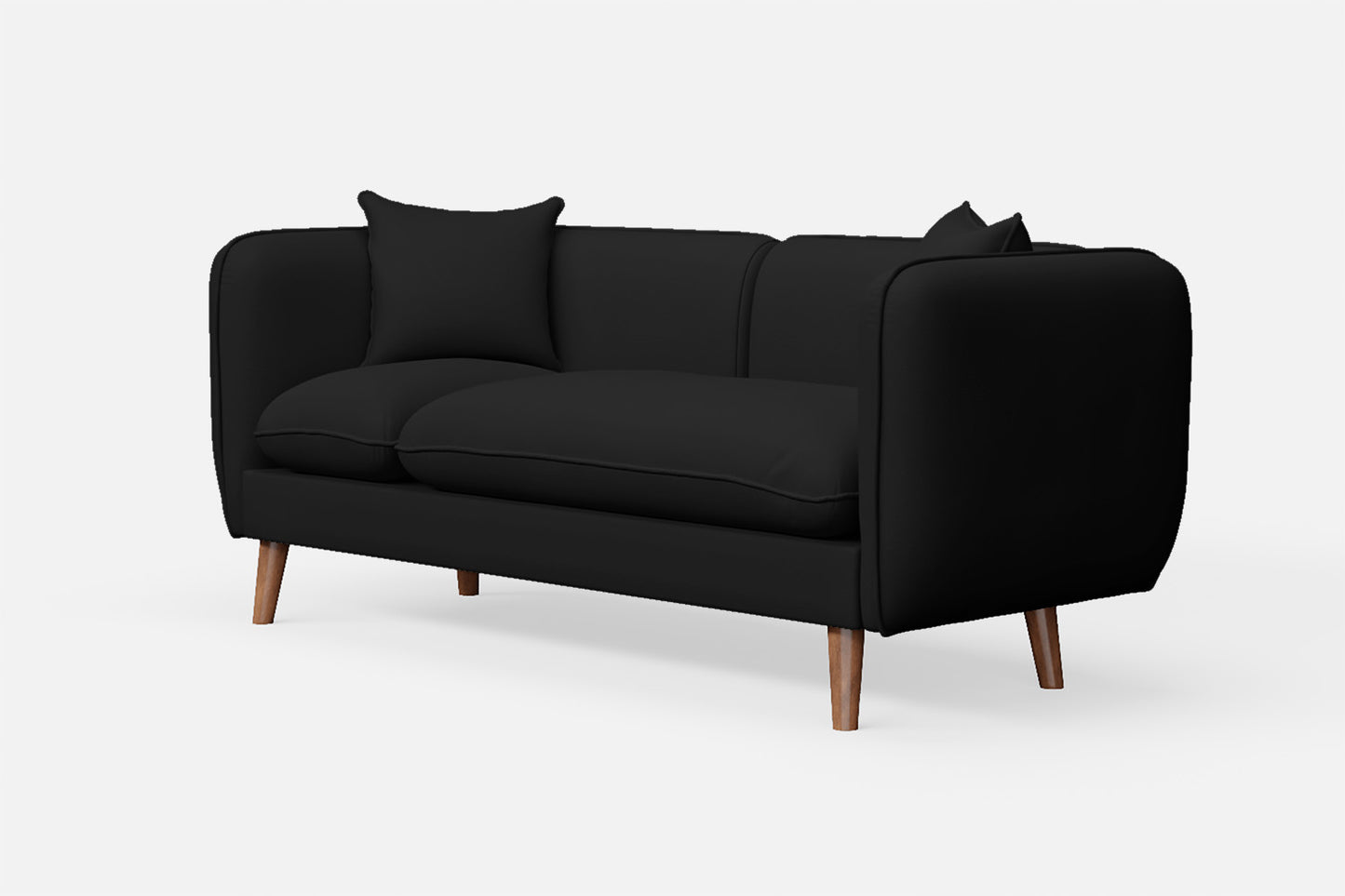 Florence 2 Seater Sofa Black Leather