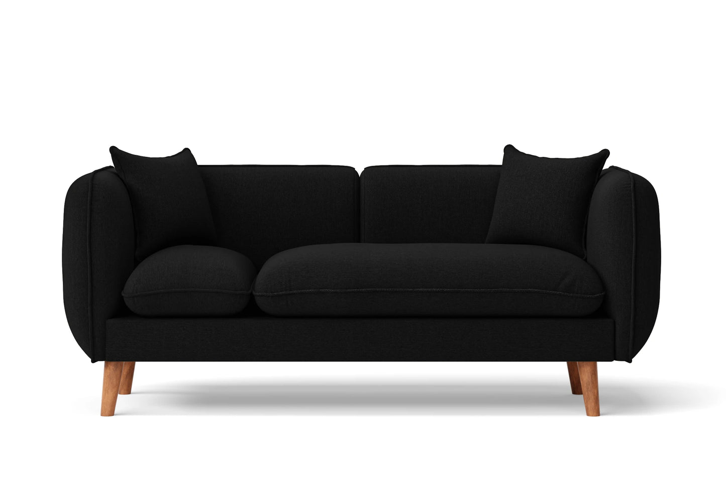 Florence 2 Seater Sofa Black Linen Fabric