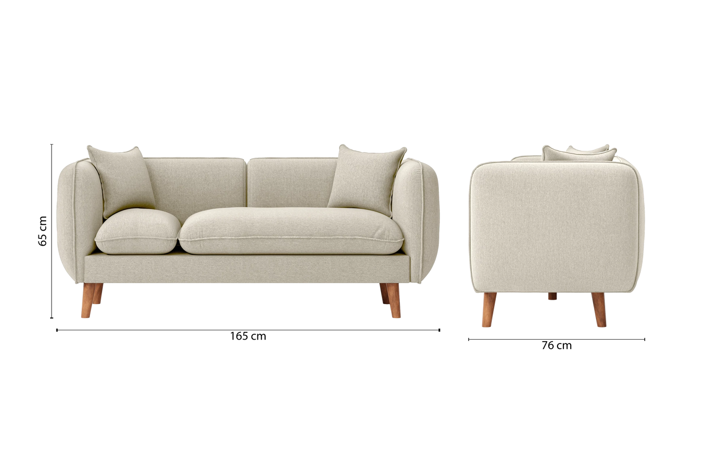 Florence 2 Seater Sofa Cream Linen Fabric