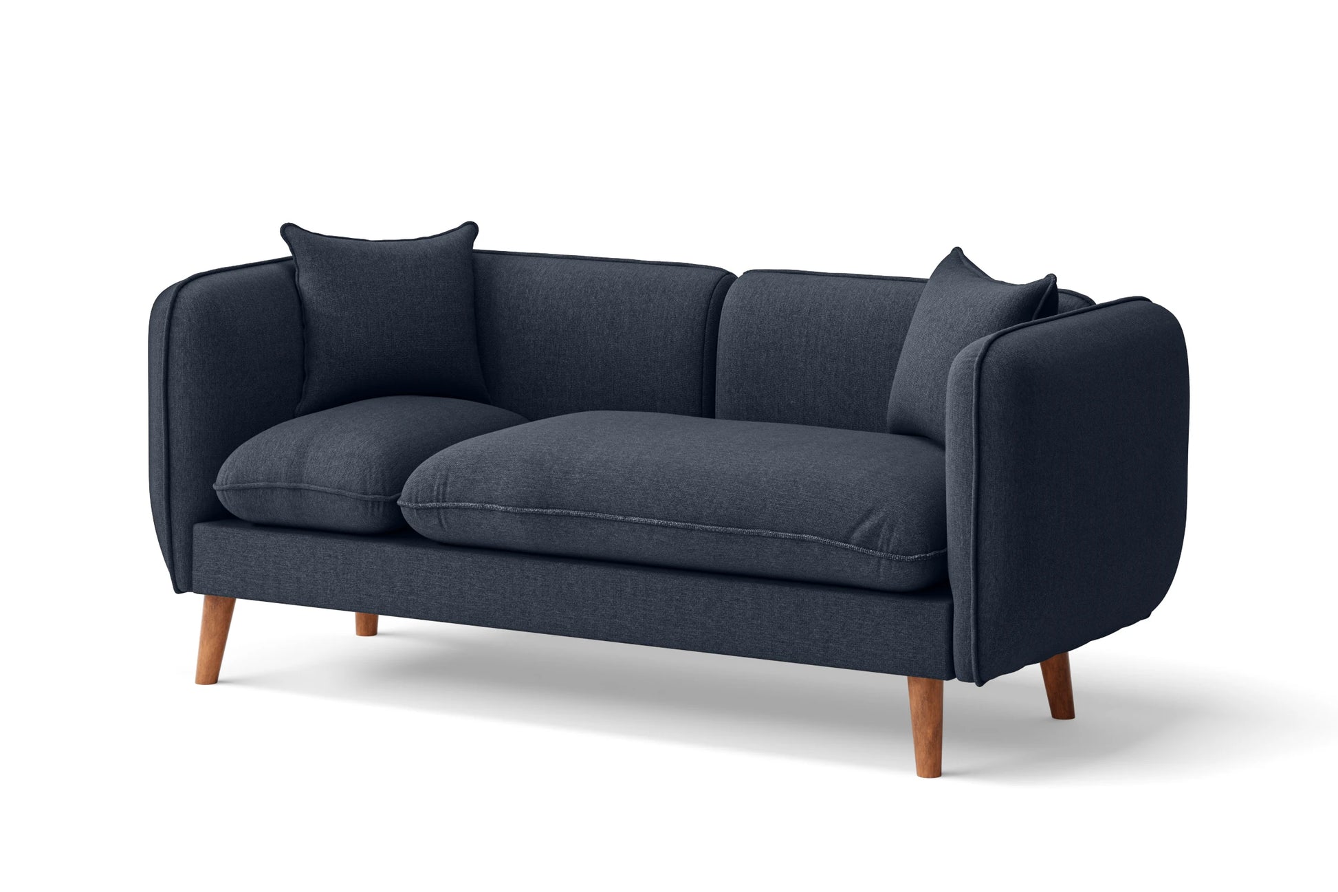 Florence 2 Seater Sofa Dark Blue Linen Fabric