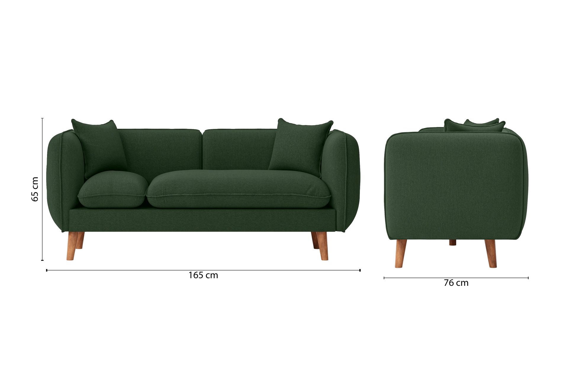 Florence 2 Seater Sofa Forest Green Linen Fabric