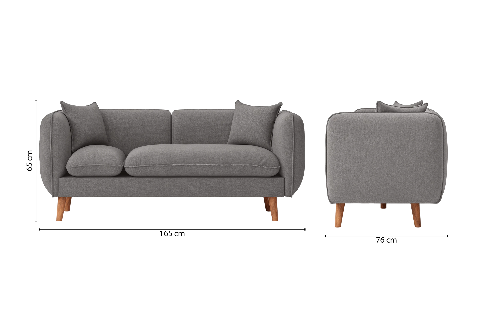 Florence 2 Seater Sofa Grey Linen Fabric