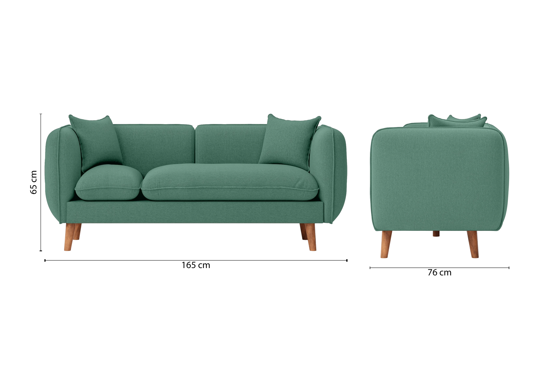 Florence 2 Seater Sofa Mint Green Linen Fabric