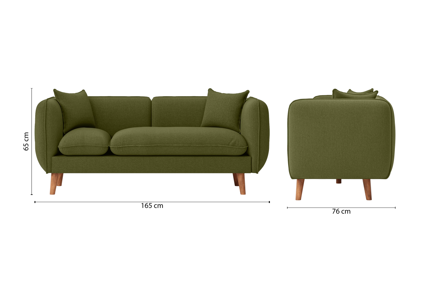 Florence 2 Seater Sofa Olive Linen Fabric