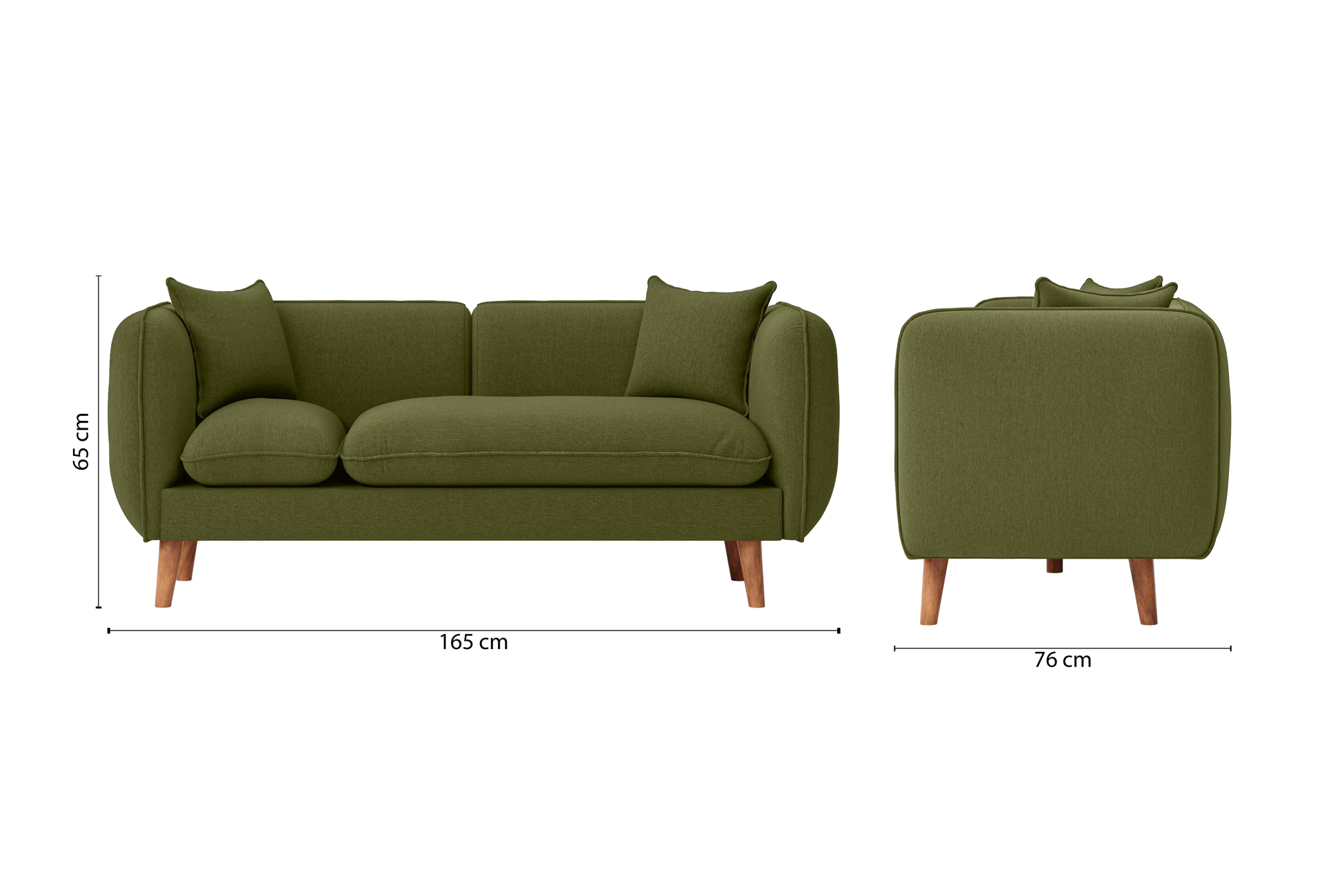 Florence 2 Seater Sofa Olive Linen Fabric