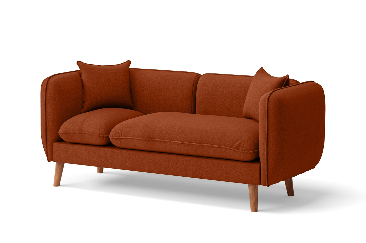 Florence 2 Seater Sofa Orange Linen Fabric