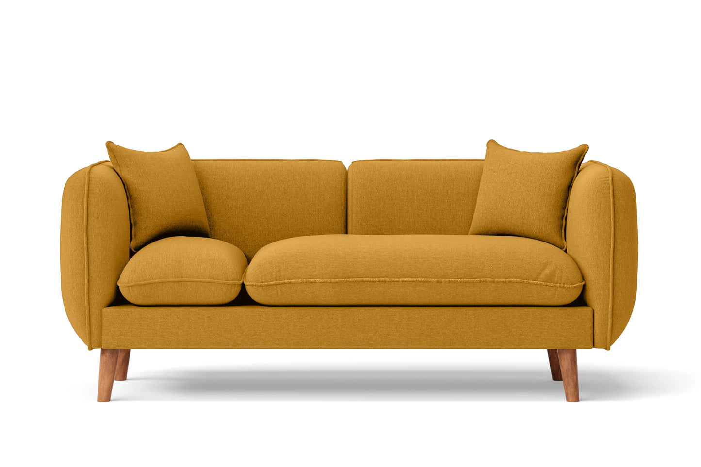 Florence 2 Seater Sofa Yellow Linen Fabric