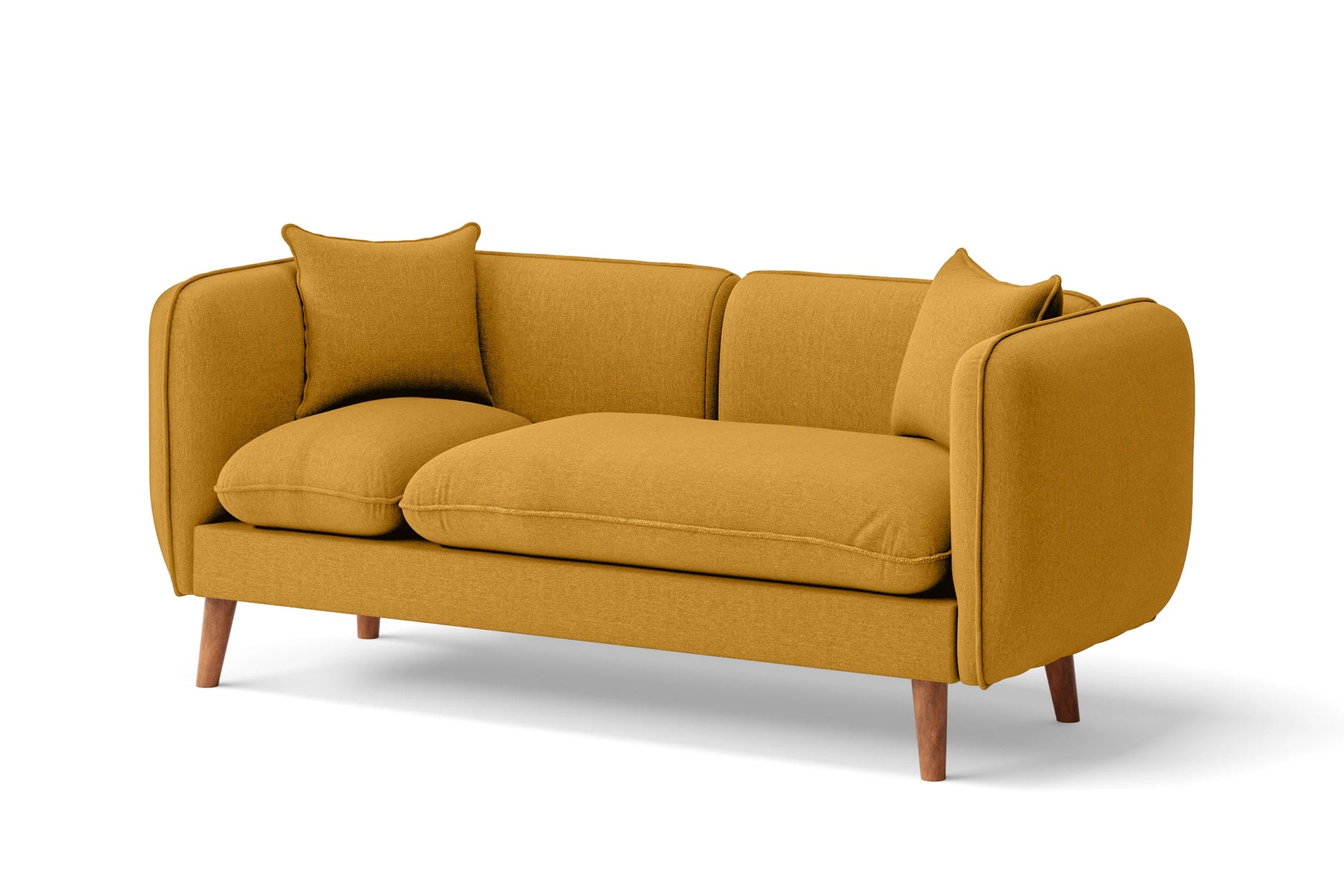 Florence 2 Seater Sofa Yellow Linen Fabric