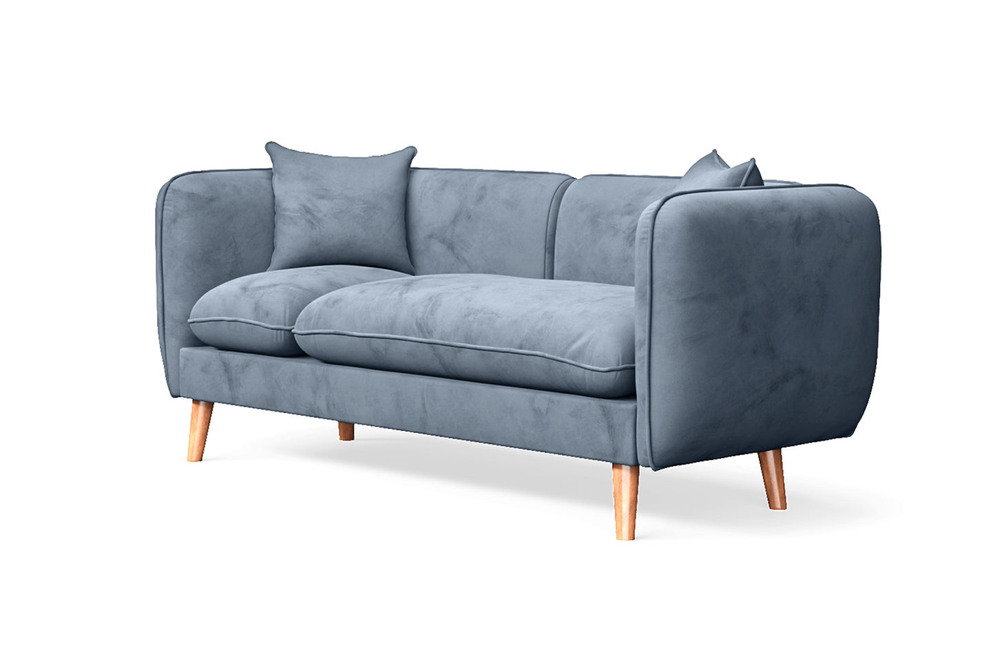 Florence 2 Seater Sofa Baby Blue Velvet