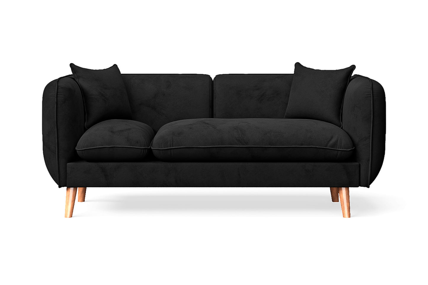 Florence 2 Seater Sofa Black Velvet