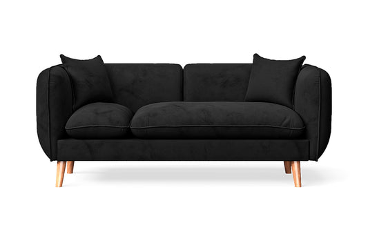 Florence 2 Seater Sofa Black Velvet