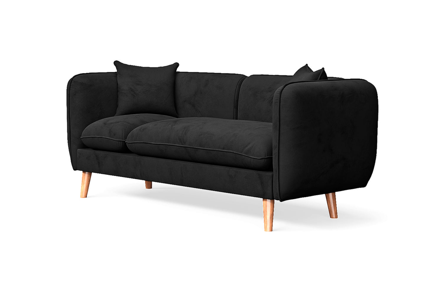 Florence 2 Seater Sofa Black Velvet