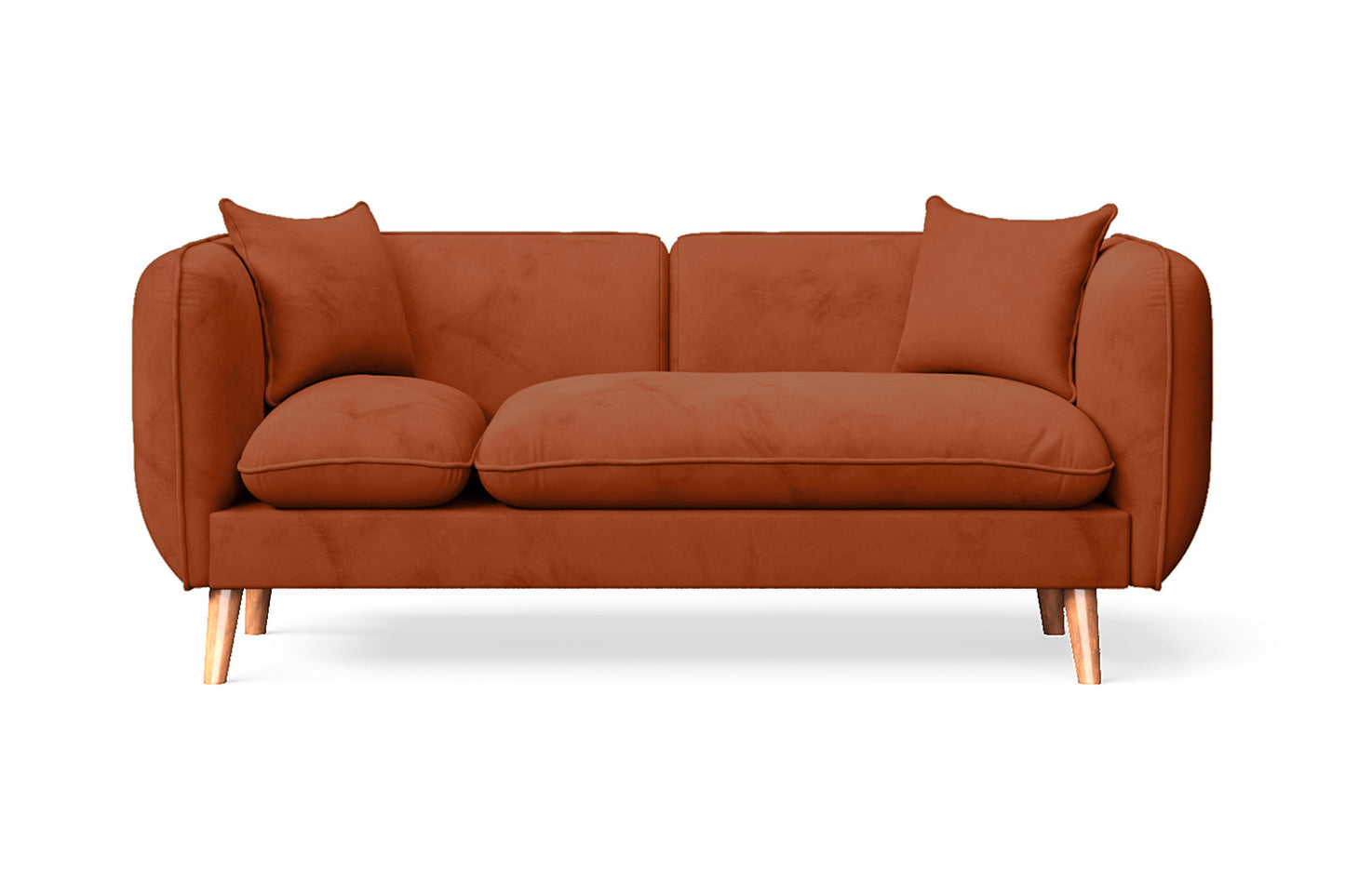 Florence 2 Seater Sofa Orange Velvet