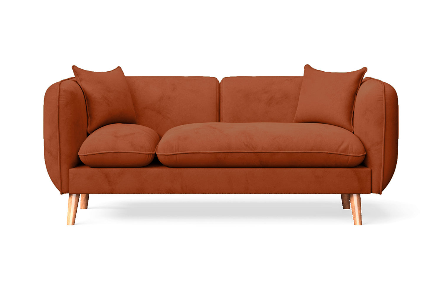 Florence 2 Seater Sofa Orange Velvet