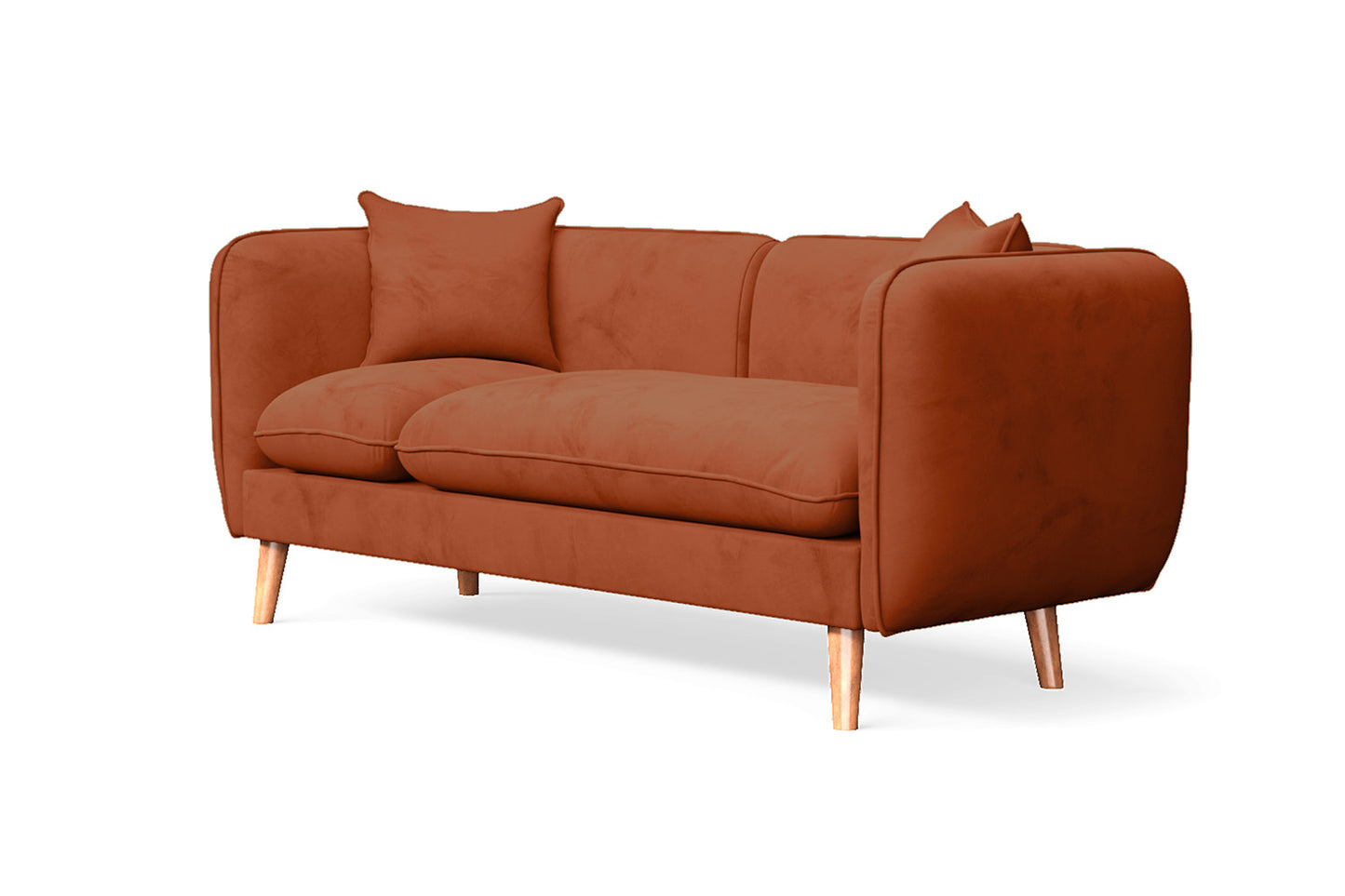 Florence 2 Seater Sofa Orange Velvet