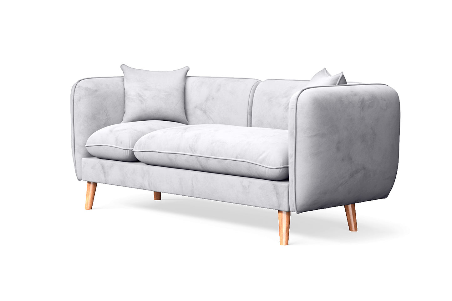 Florence 2 Seater Sofa Silver Velvet