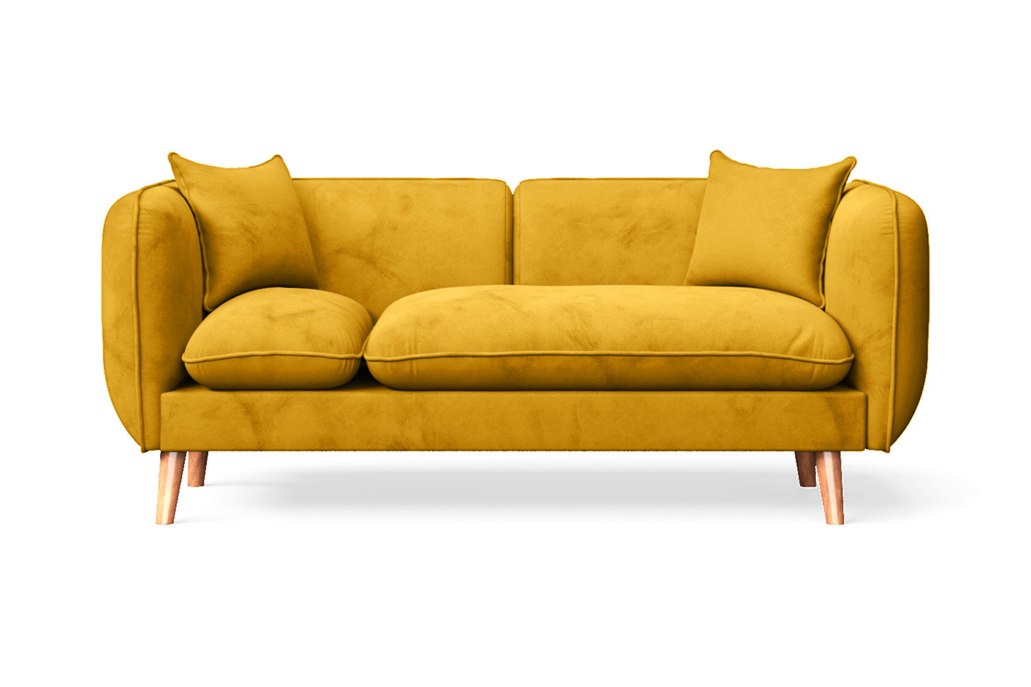 Florence 2 Seater Sofa Yellow Velvet