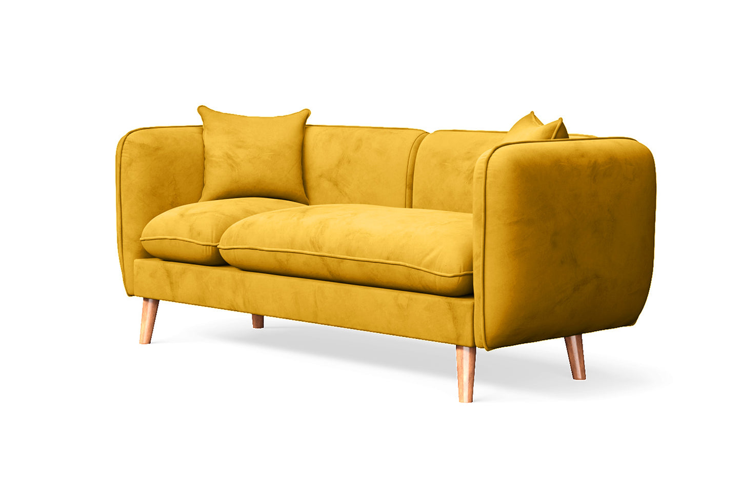 Florence 2 Seater Sofa Yellow Velvet