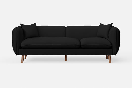 Florence 3 Seater Sofa Black Leather