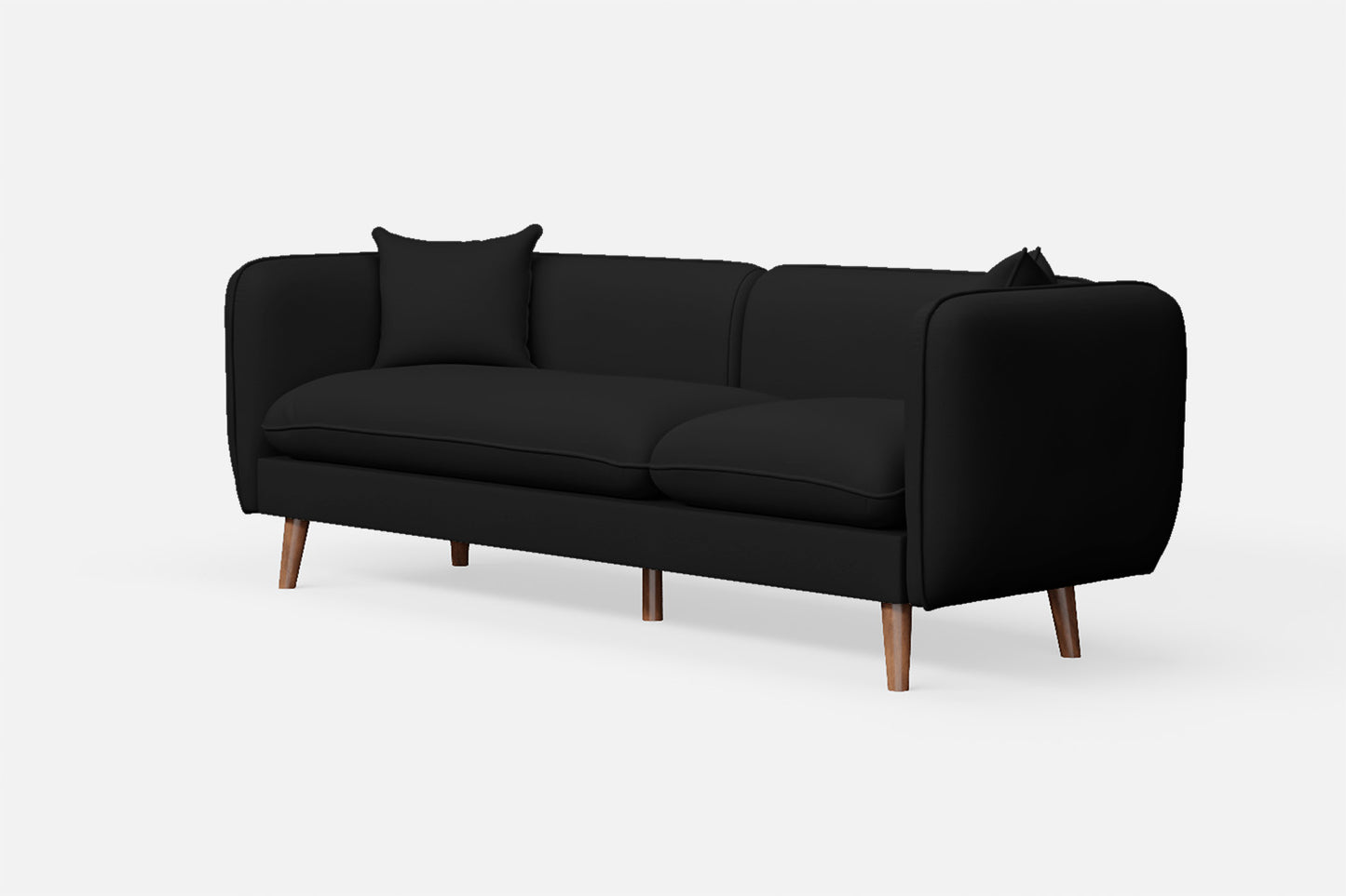 Florence 3 Seater Sofa Black Leather