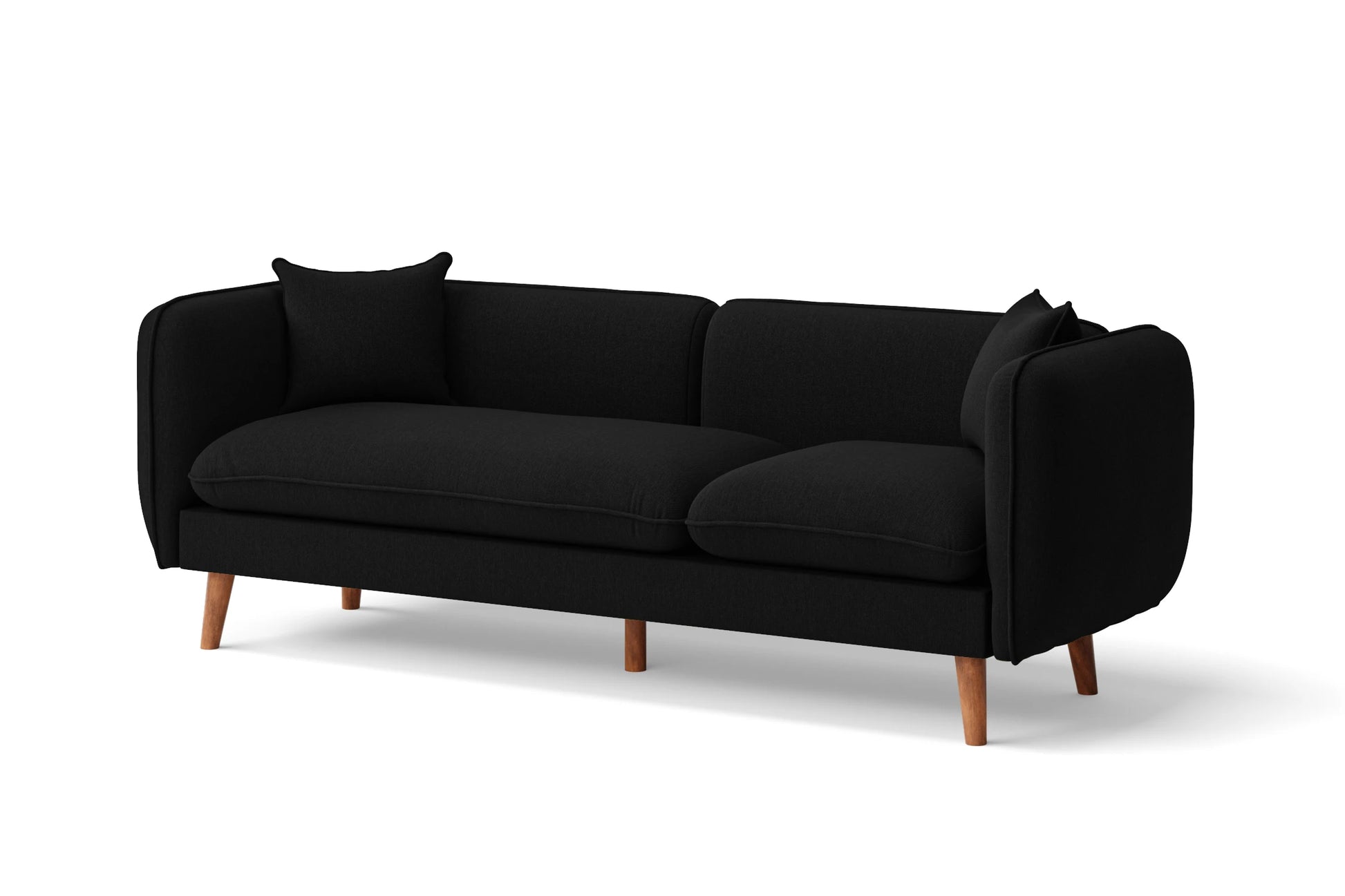 Florence 3 Seater Sofa Black Linen Fabric