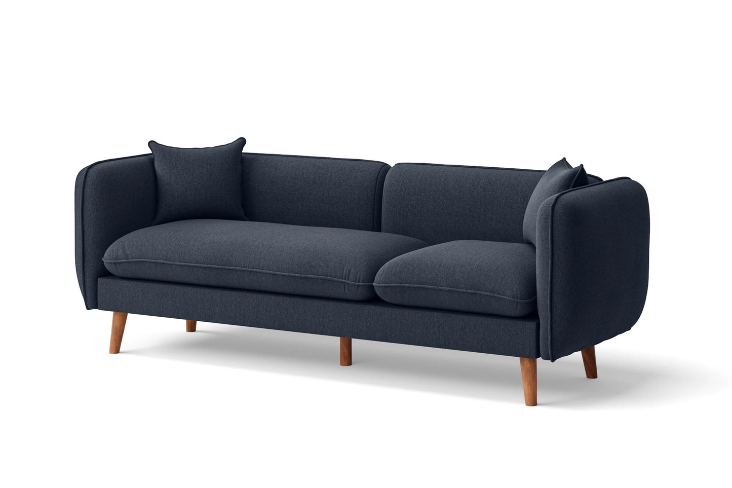 Florence 3 Seater Sofa Dark Blue Linen Fabric