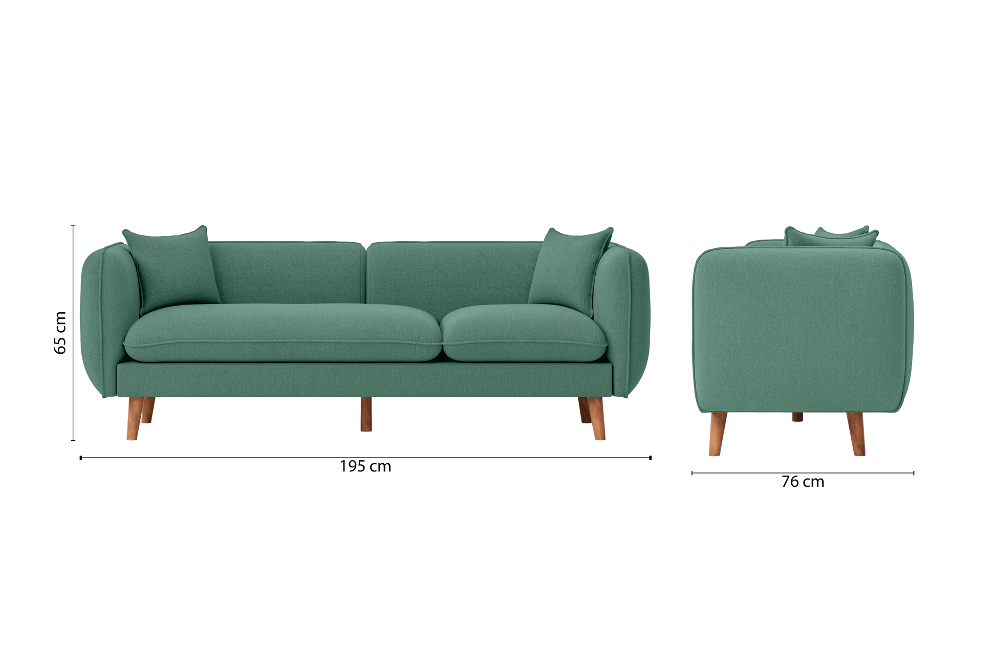 Florence 3 Seater Sofa Mint Green Linen Fabric