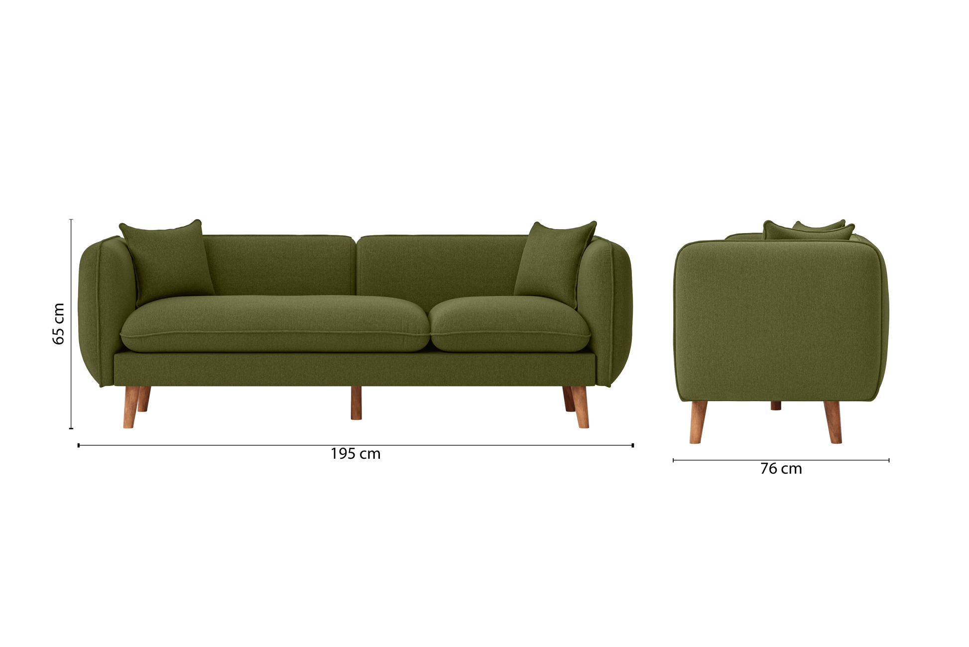 Florence 3 Seater Sofa Olive Linen Fabric