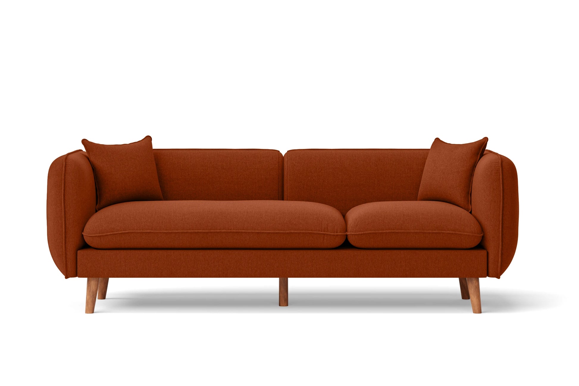 Florence 3 Seater Sofa Orange Linen Fabric