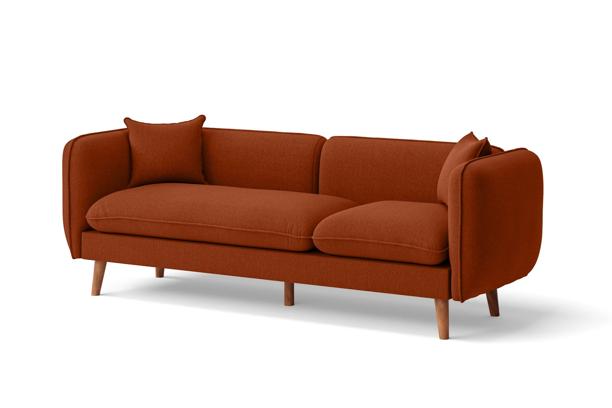 Florence 3 Seater Sofa Orange Linen Fabric