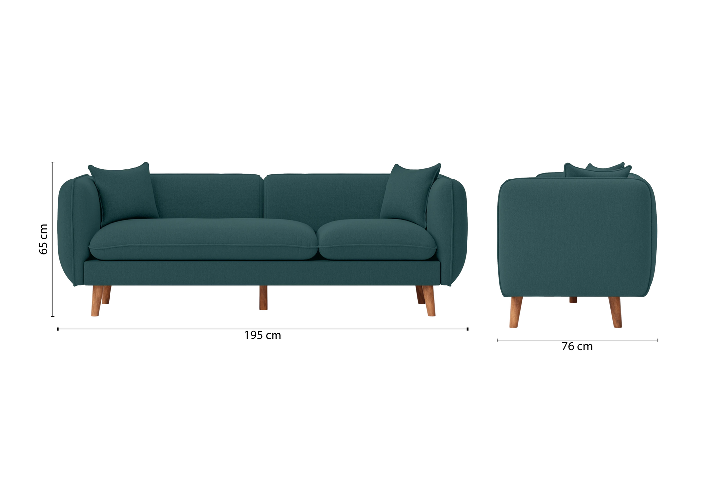 Florence 3 Seater Sofa Teal Linen Fabric