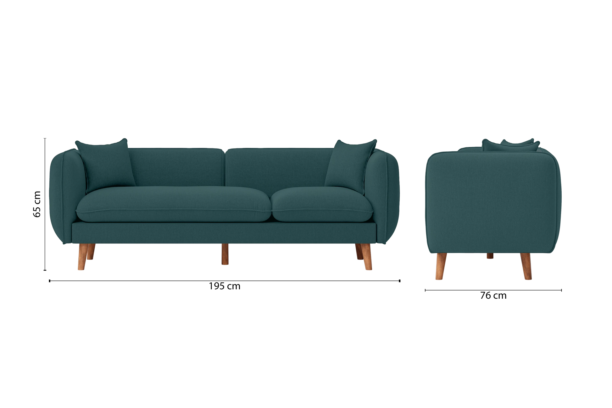 Florence 3 Seater Sofa Teal Linen Fabric