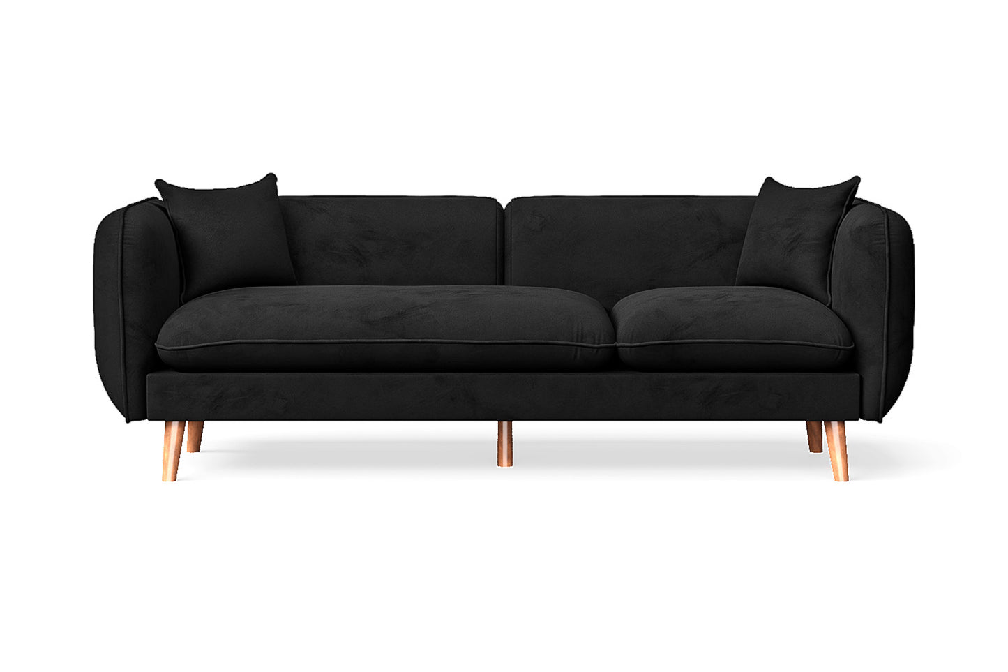 Florence 3 Seater Sofa Black Velvet