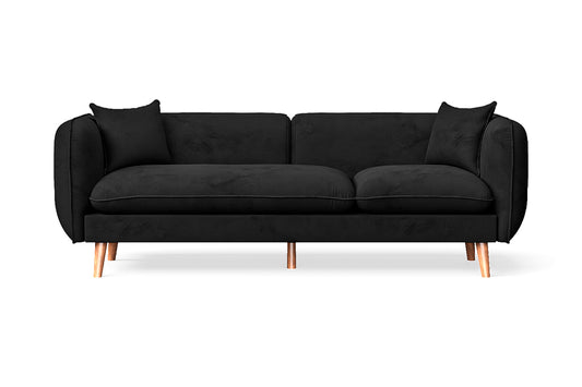 Florence 3 Seater Sofa Black Velvet