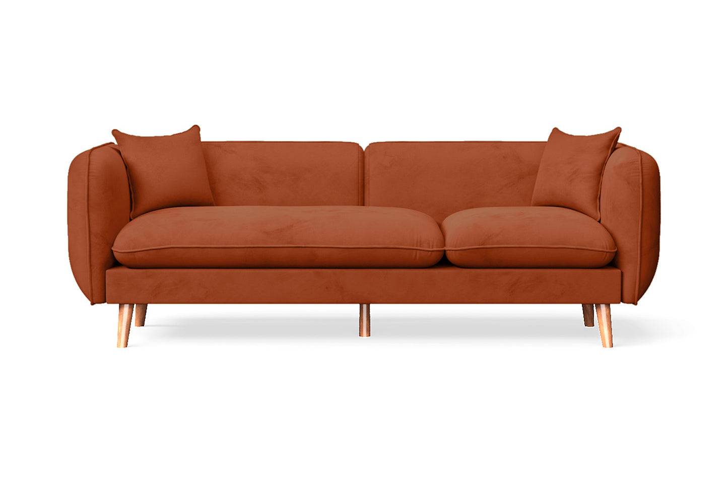 Florence 3 Seater Sofa Orange Velvet