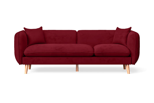 Florence 3 Seater Sofa Red Velvet