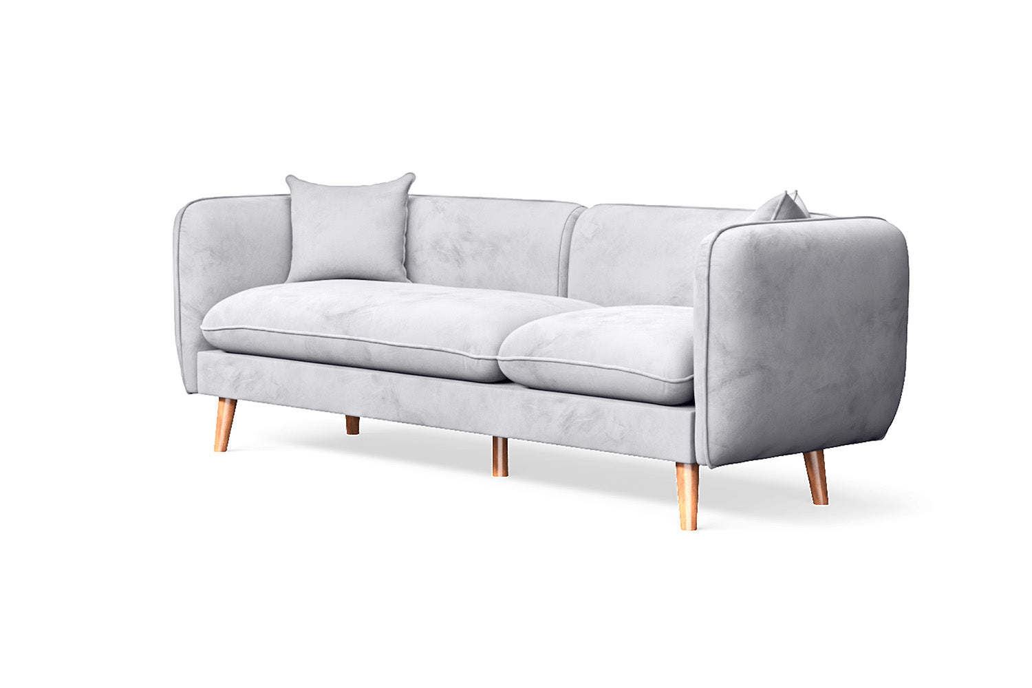 Florence 3 Seater Sofa Silver Velvet