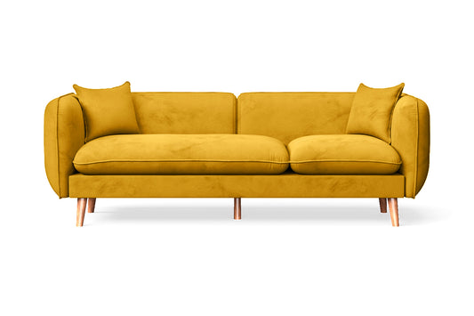 Florence 3 Seater Sofa Yellow Velvet