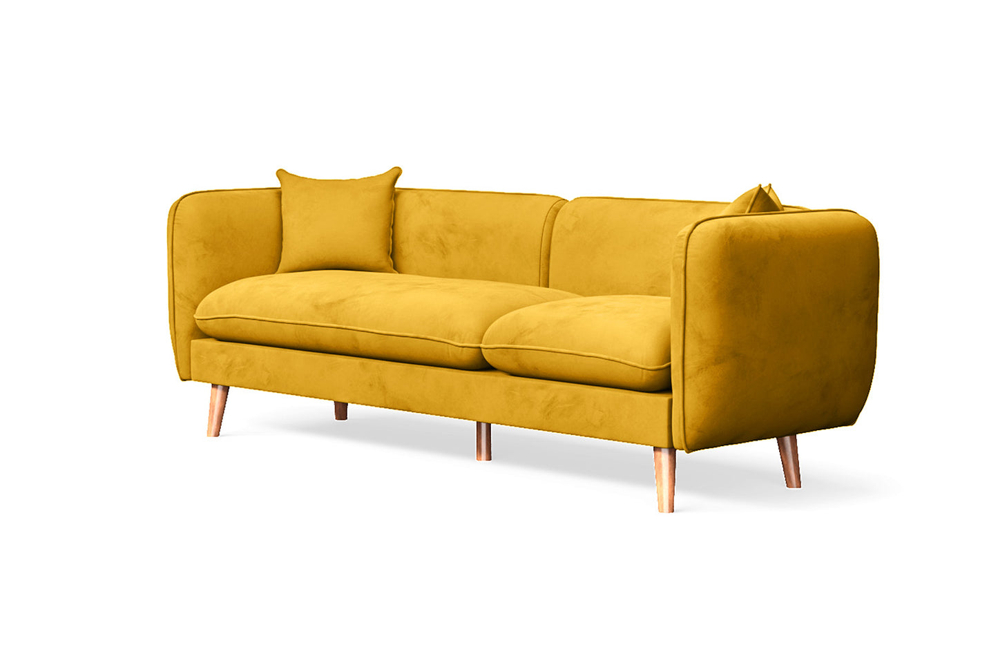 Florence 3 Seater Sofa Yellow Velvet