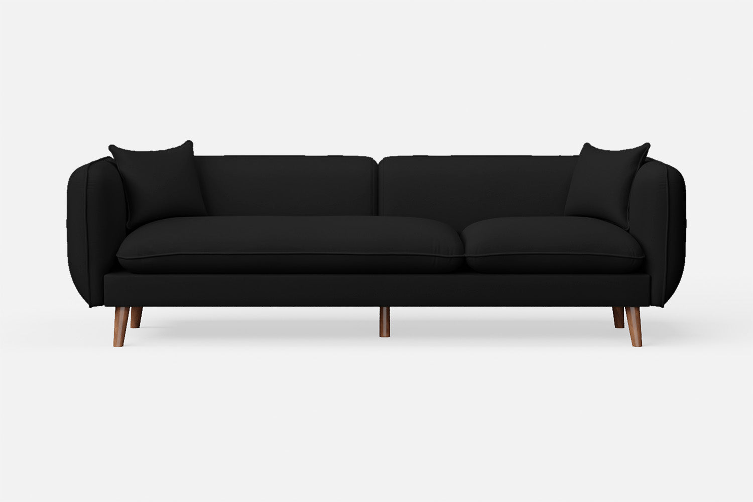 Florence 4 Seater Sofa Black Leather