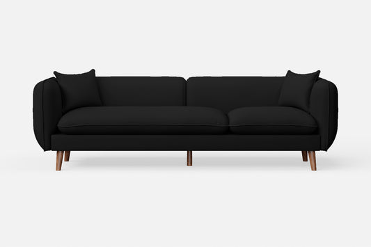 Florence 4 Seater Sofa Black Leather