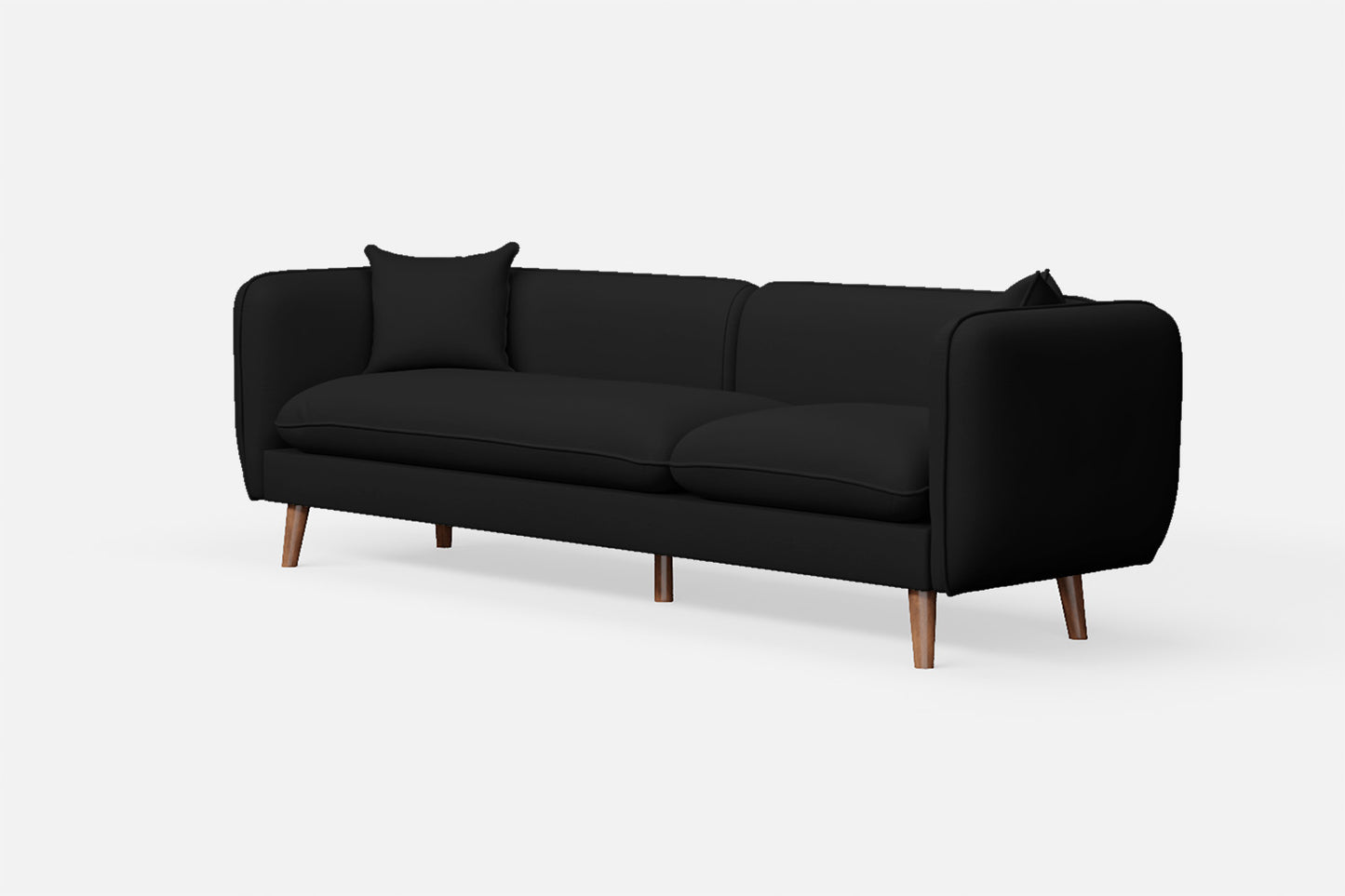 Florence 4 Seater Sofa Black Leather