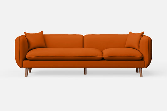 Florence 4 Seater Sofa Orange Leather